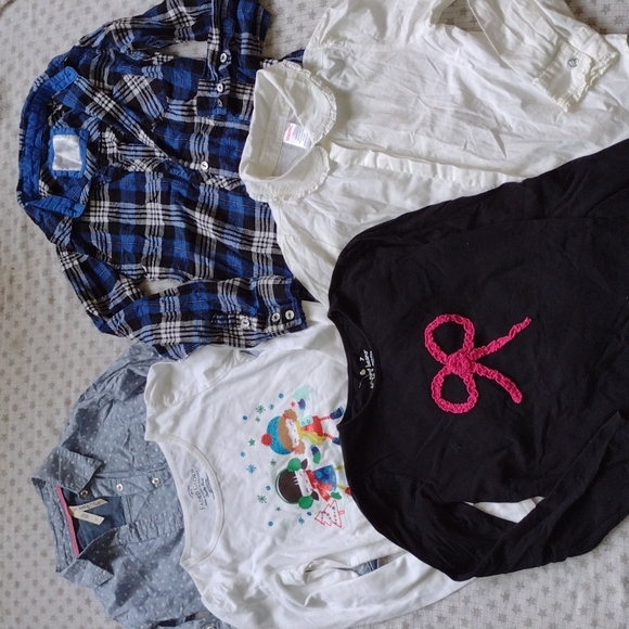 Lot of Girls Long-Sleeve Tops - Set of FIVE - Picture 1 of 15